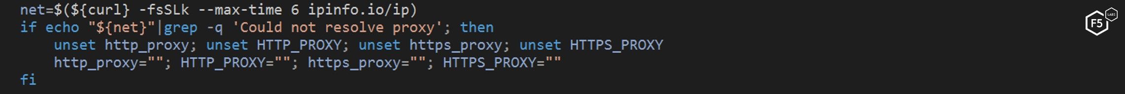 Figure 10. The NTP script disabling proxies on the target machine