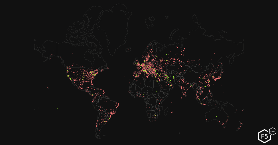 Figure 12: Mirai-infected IoT devices December 30, 2018.