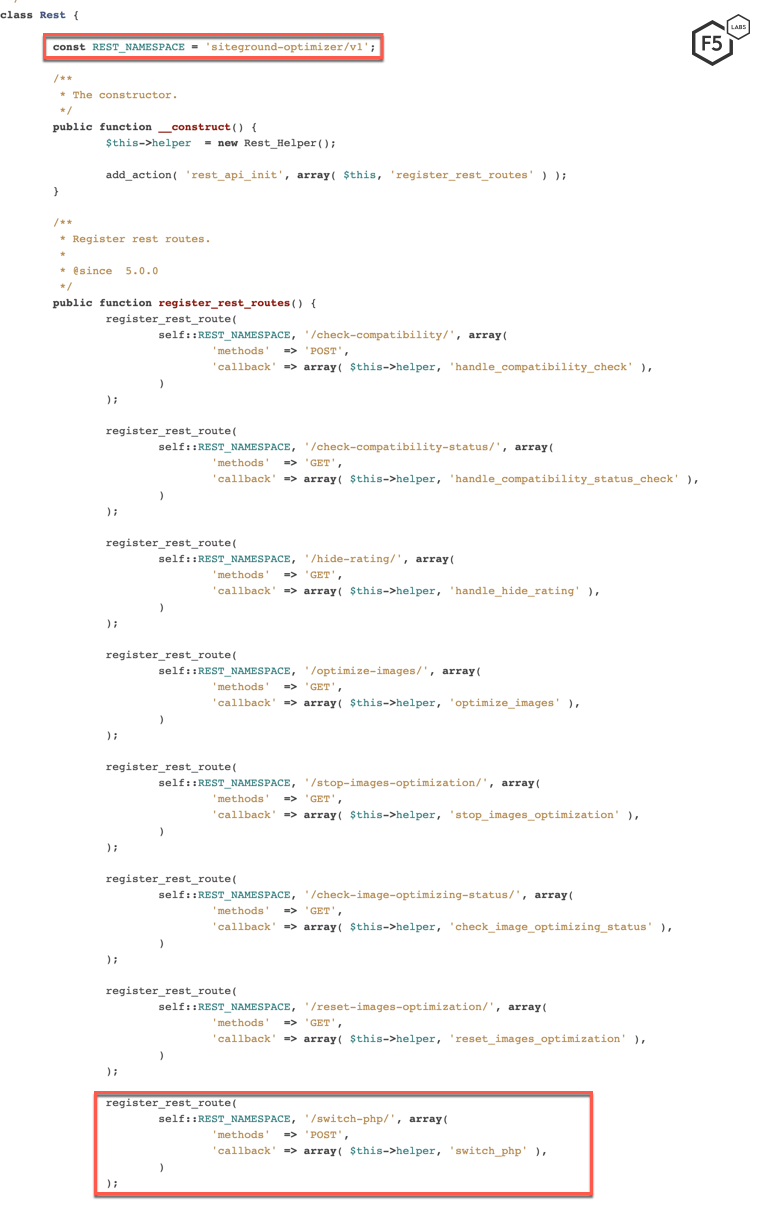 Figure 6. Source code for vulnerable version 5.0.12