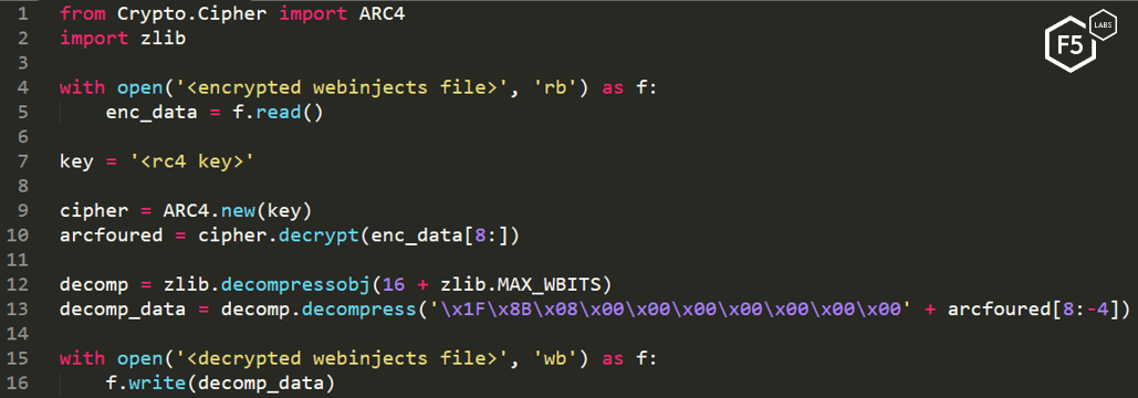 Figure 8: Decryption and Decompression script 