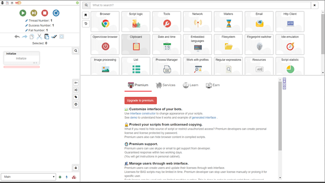 Figure 31. Creating automation tasks in BAS is simple.
