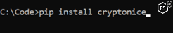 Figure 1. Installing Cryptonice using the Python installer pip