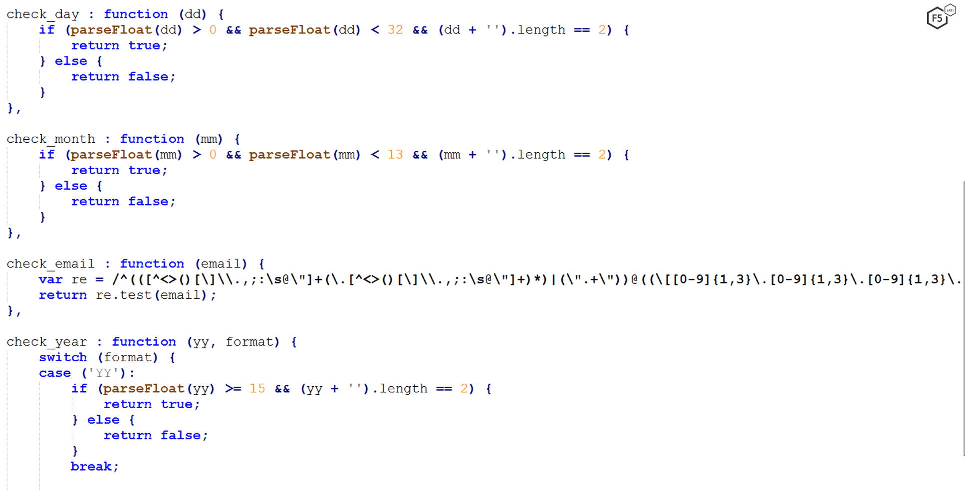 Figure 4. A utility function checking the date