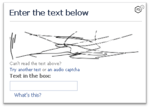 An actual but unsolvable CAPTCHA.