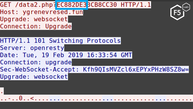Figure 2: Screenshot of a packet capture showing the key in plaintext