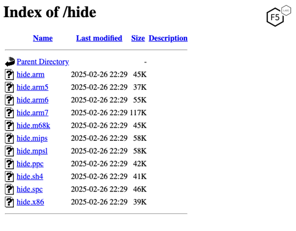 Files in a directory named "hide"