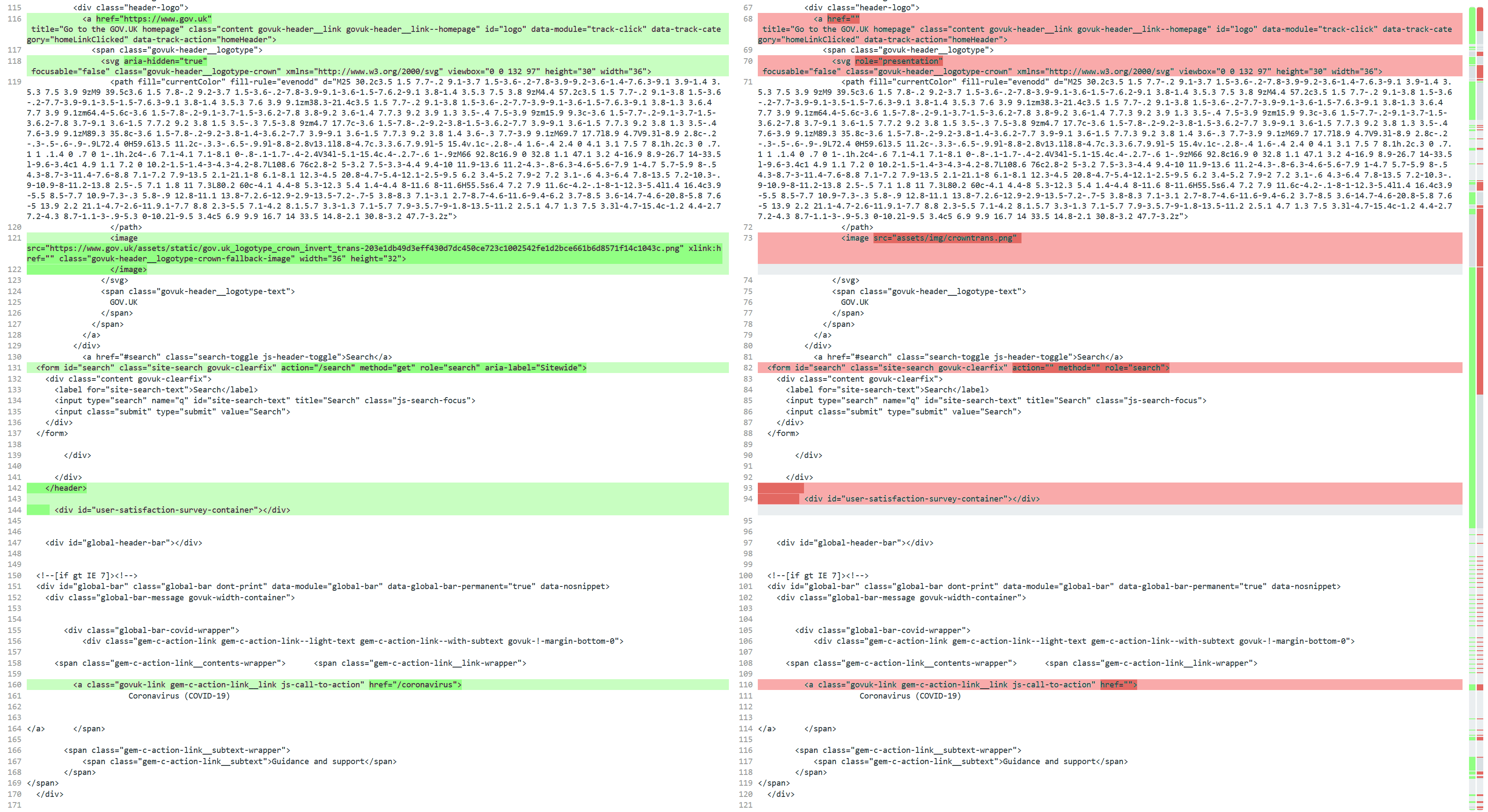 Screenshot comparing legitimate UK government website to a near identical phishing site