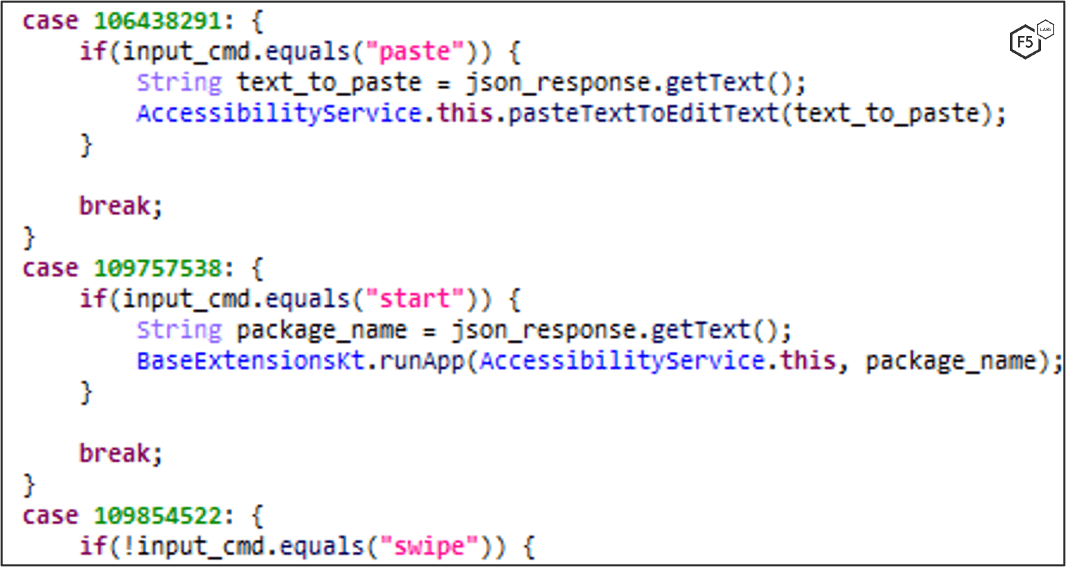 Figure 34. Command handling for VNC-like functionality.