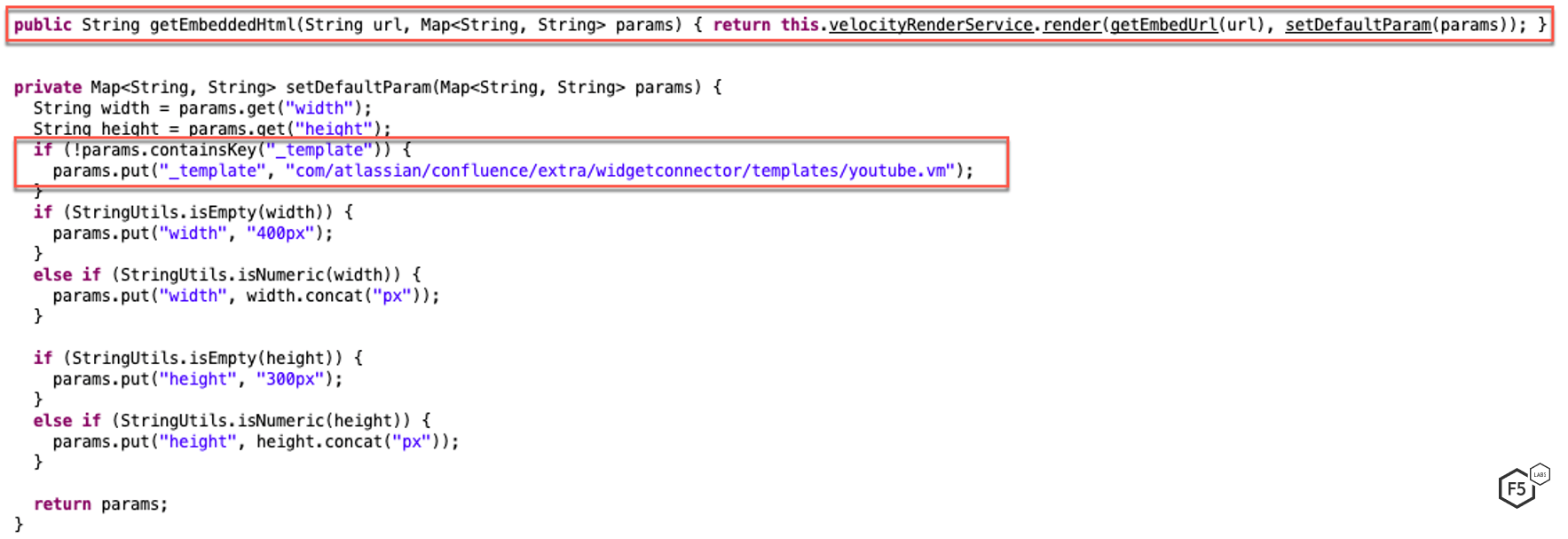 Figure 7. YouTube video renderer allows _template parameter to be input by the user