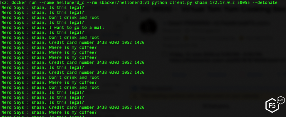 Hello Nerd gRPC server does not impose any rate limit