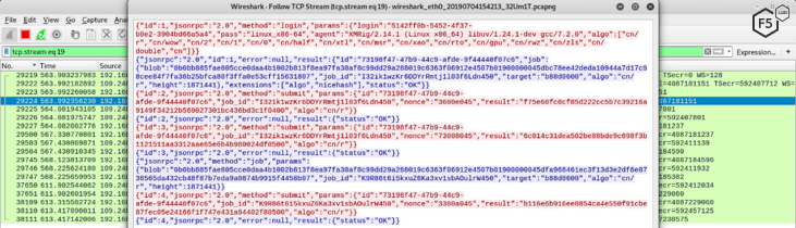 Figure 10. Screenshot showing the crypto miner traffic