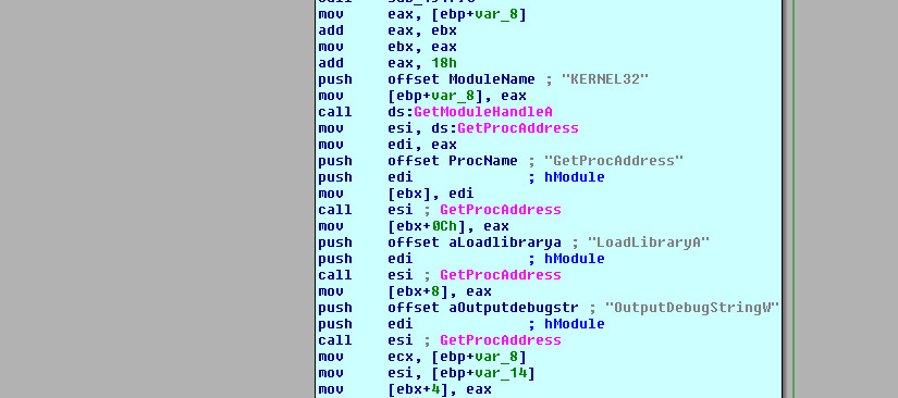 Figure 12. Indicators of the unpacked executable