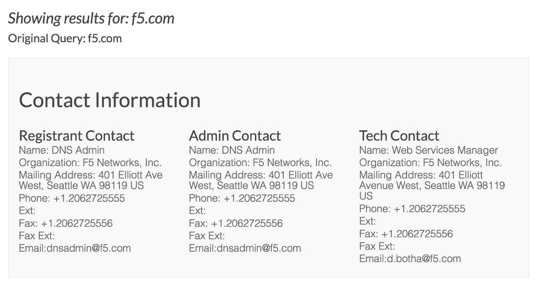 Contact information