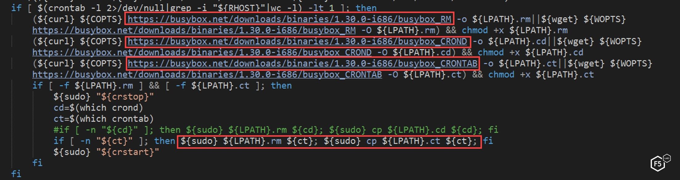 Figure 16. The NTP script adding an alternative cron version if a specific cron job fails