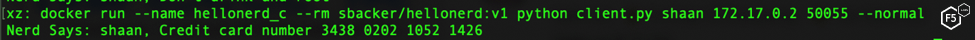 Hello Nerd gRPC server exposes sensitive data