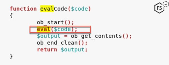 Figure 8. vBulletin source code vulnerable eval() function within bbcode.php file
