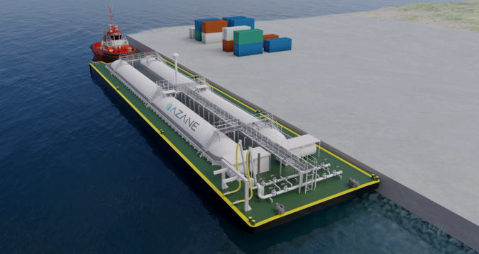 Illustration of a floating bunkering solution developed by Azane Fuel Solutions.