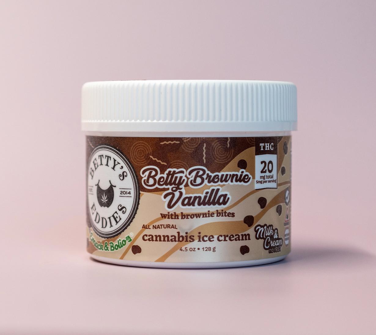 Betty's Eddies Cannabis Ice Cream Betty Brownie Vanilla