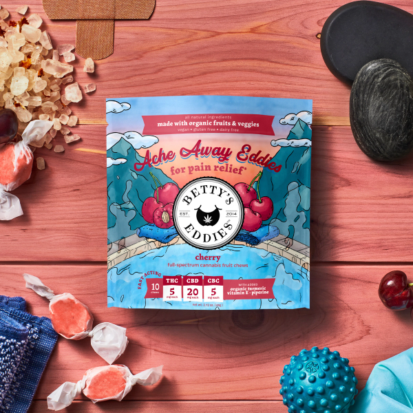 Betty's Eddies Cannabis Fruit Chews for Pain Relief Ache Away Eddies