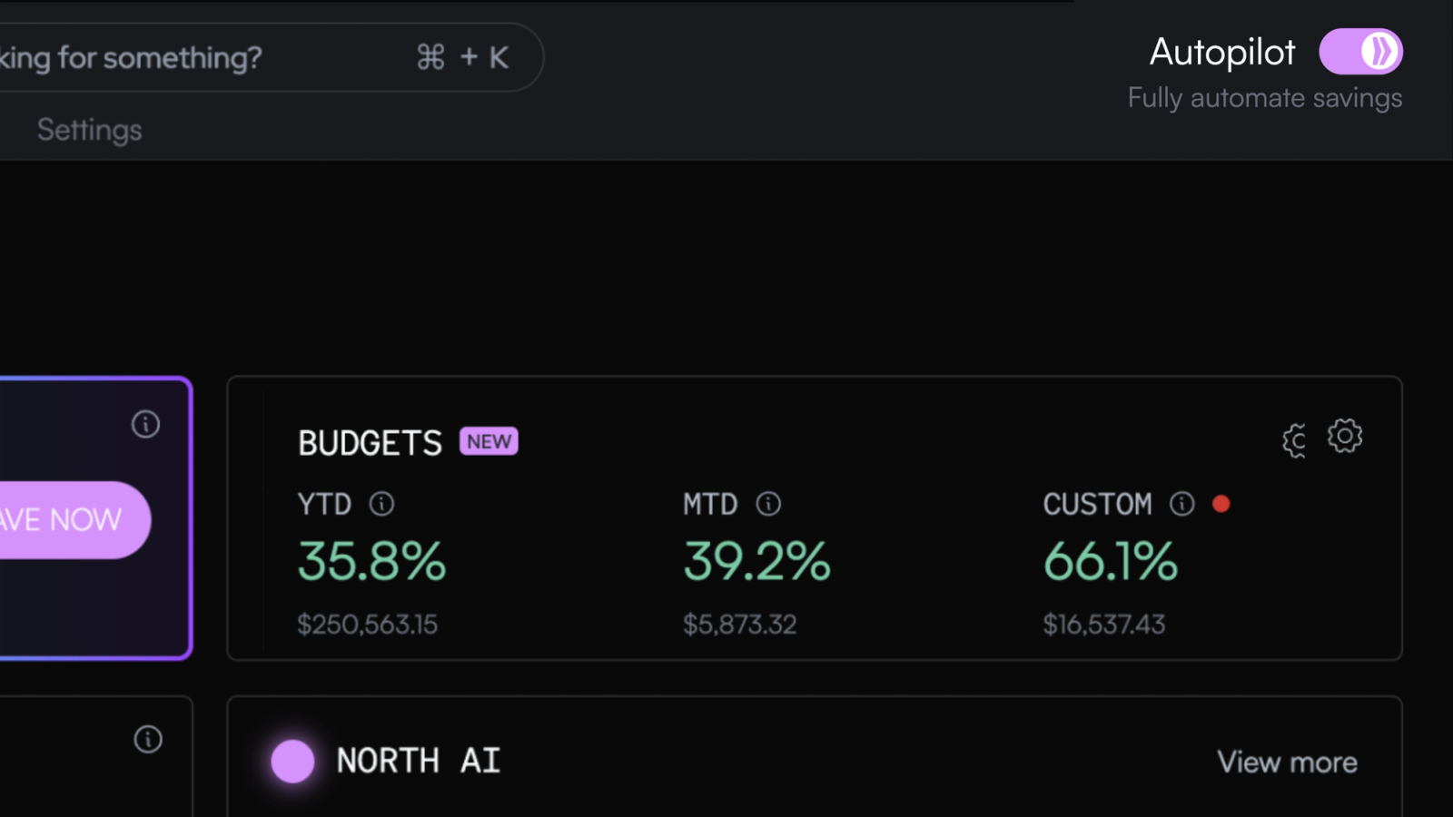 An image of the Flexbot's Autopilot toggle within North.Cloud.