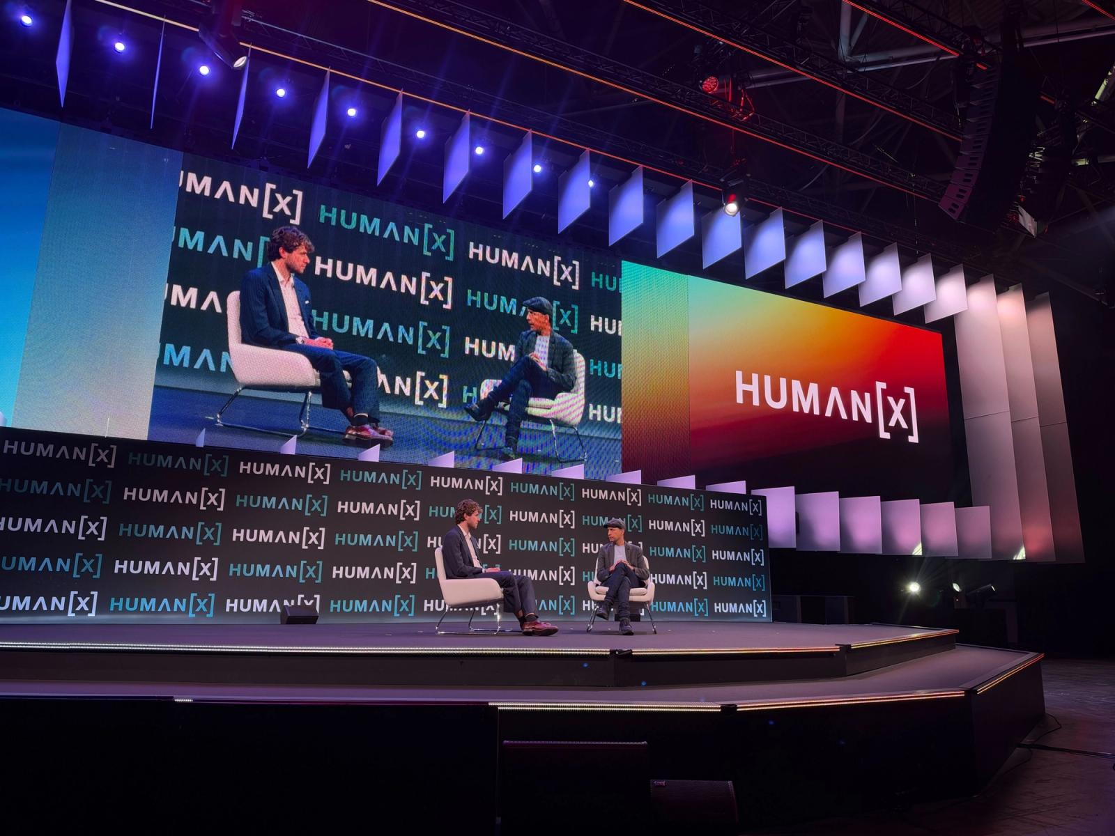 One of the HumanX stages, with great speakers talking where AI is headed. 