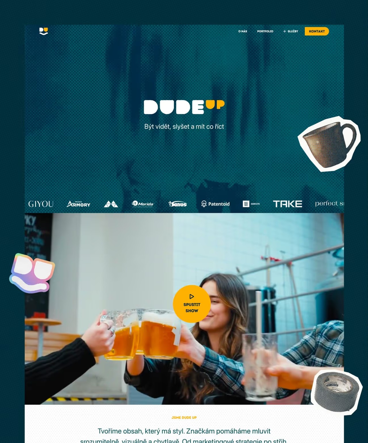 Dudeup - webdesign a Webflow vývoj pro kreativní reklamní agenturu