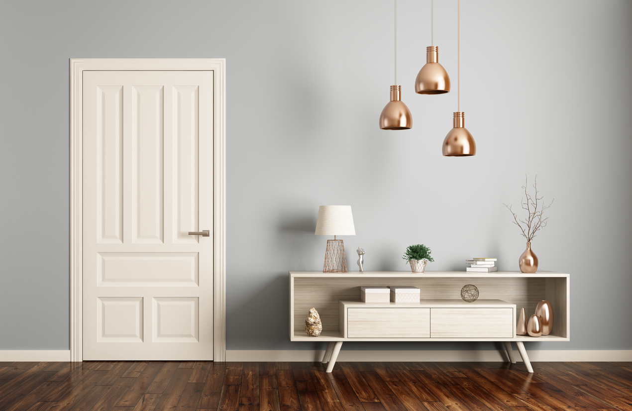 An apartment with multiple smart lighting elements