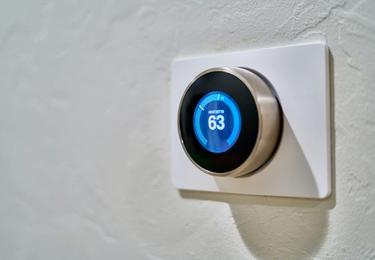 image of thermostat on a wall