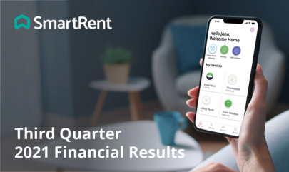Resident app on smartphone with SmartRent logo