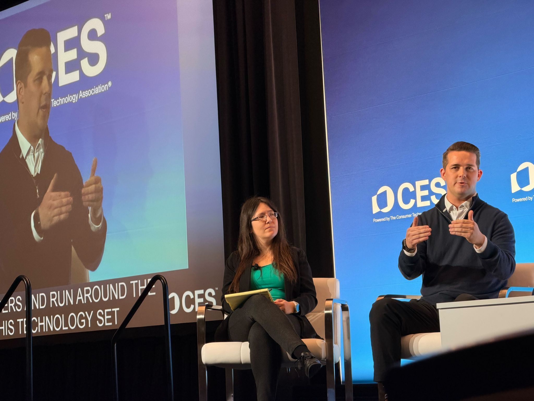 Braeden Scheer sits on a panel at CES 2026