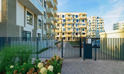 image of access control gate at apartment complex