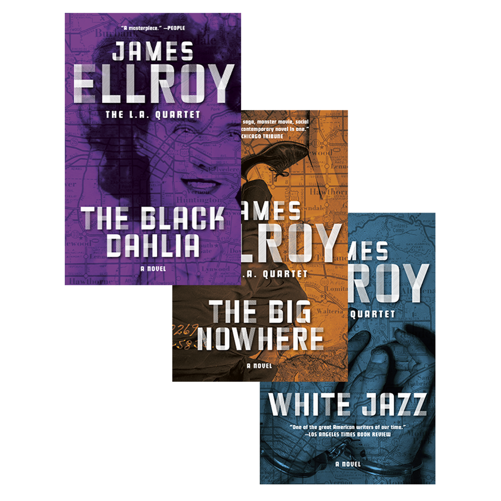 Three book covers lined up in an array