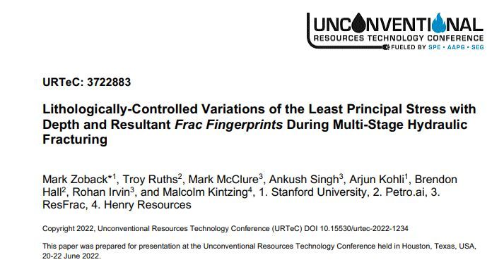 Lithologically-Controlled Variations of the Least Principal Stress with Depth and Resultant Frac Fingerprints During Multi-Stage Hydraulic Fracturing
