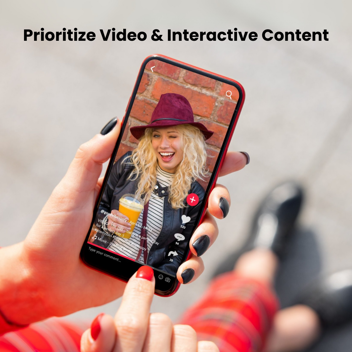 Visuals of video and interactive content