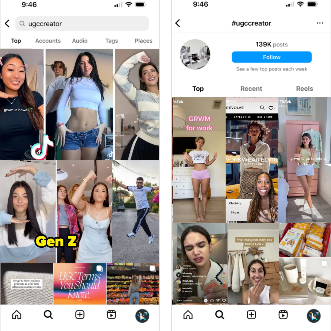 Example of UGC content