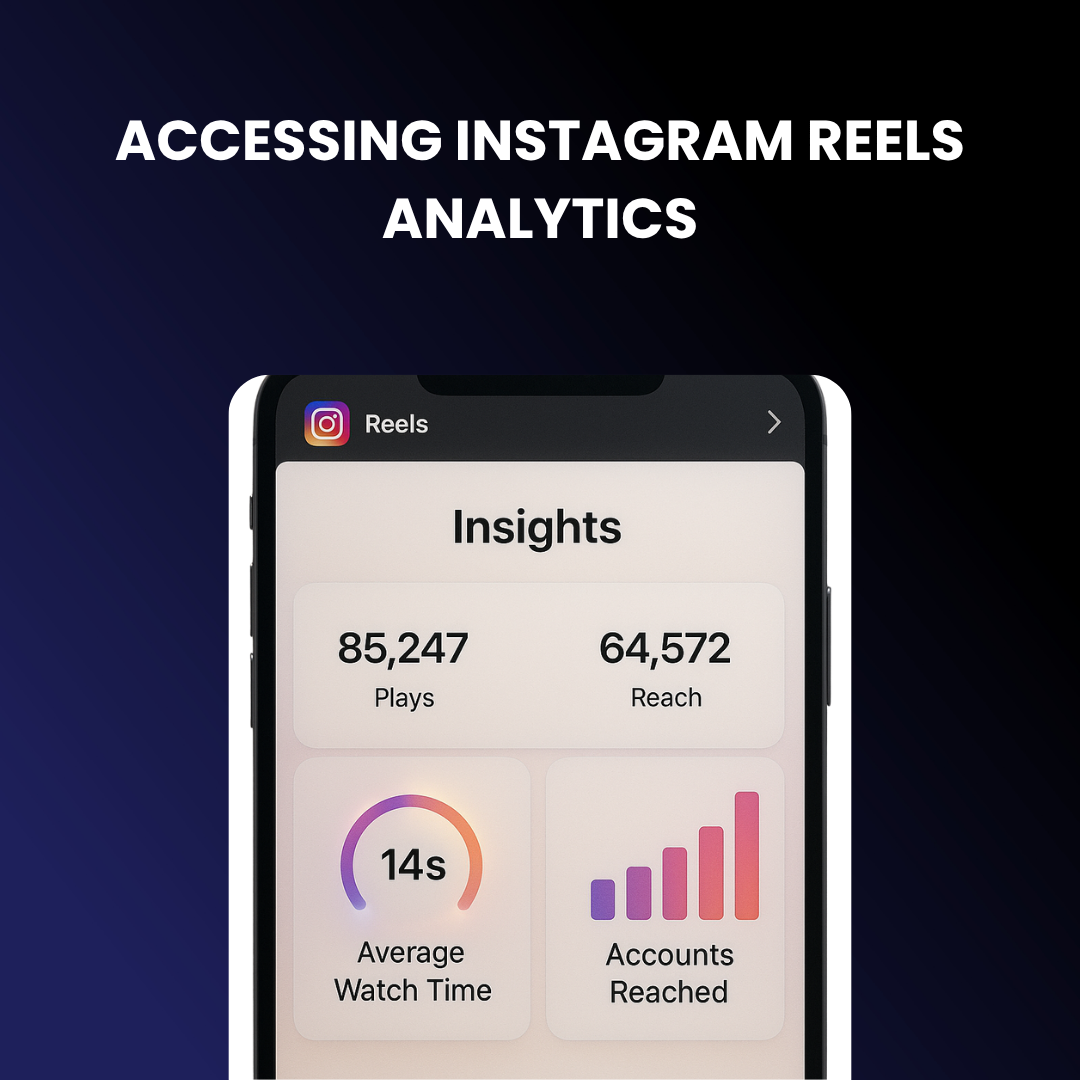 Instagram Reels Insights screen showing key metrics like plays, watch time, and reach breakdown