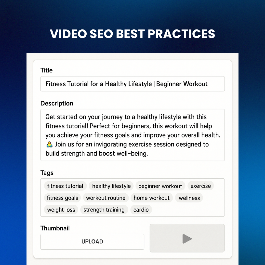 Example of SEO-optimized YouTube title and description