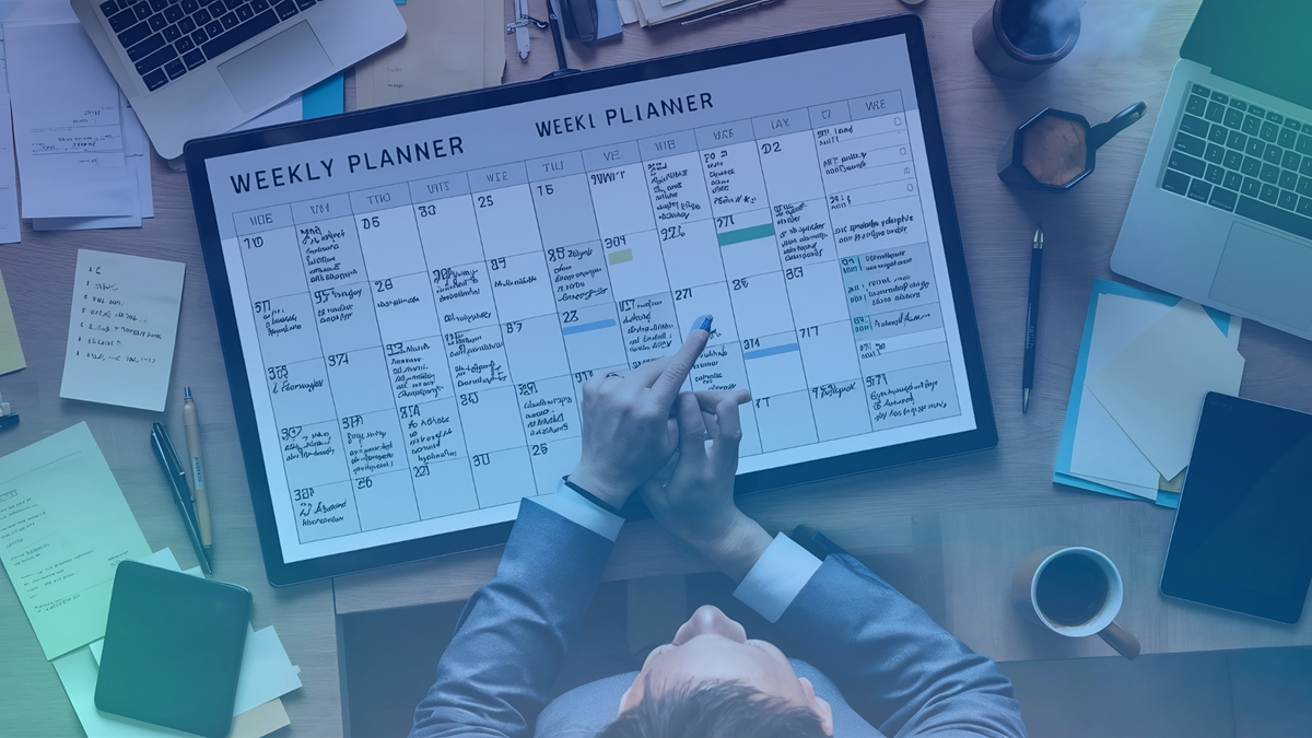 A screenshot of a content calendar showing scheduled posts for the upcoming week.