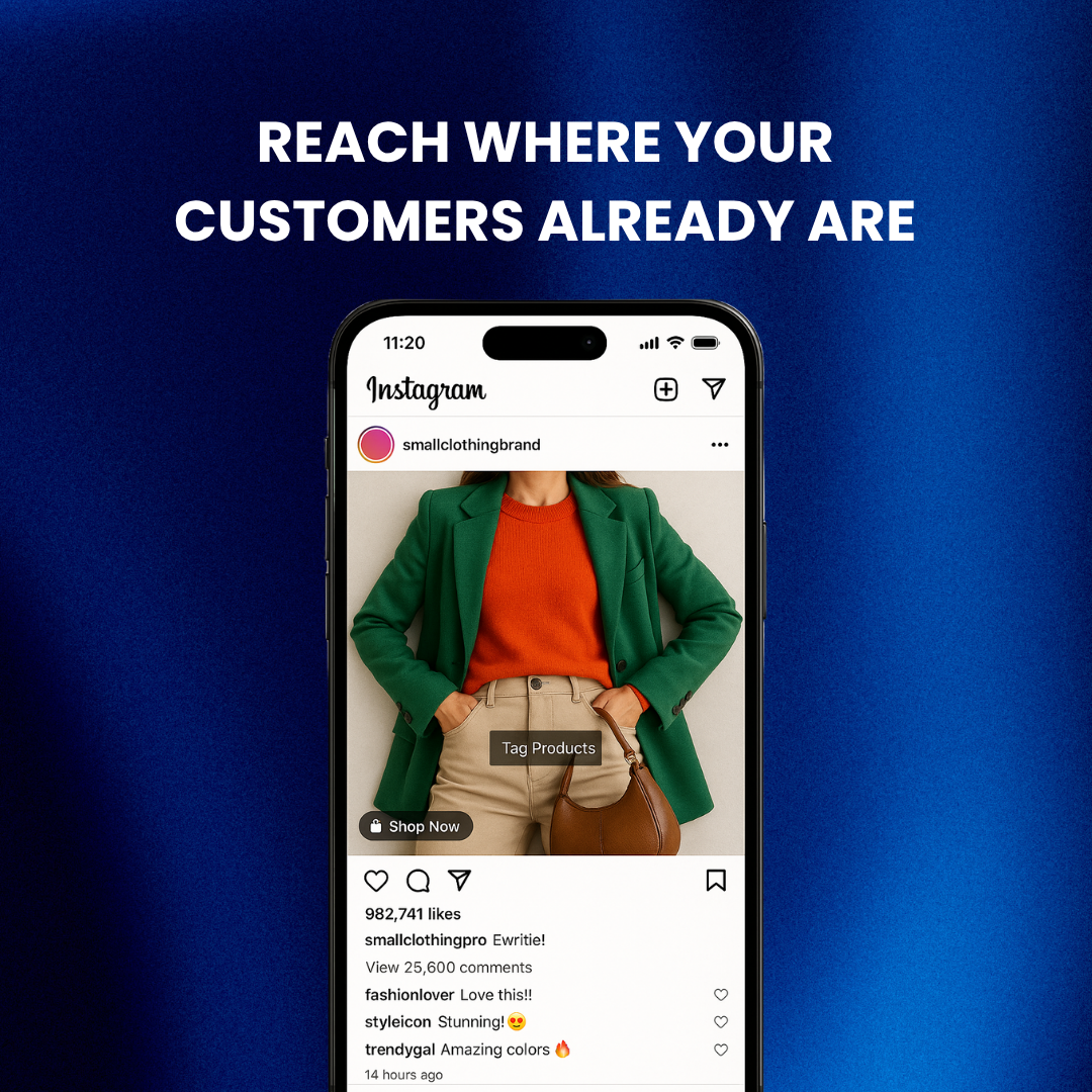 Social media post from a small business receiving likes and comments.