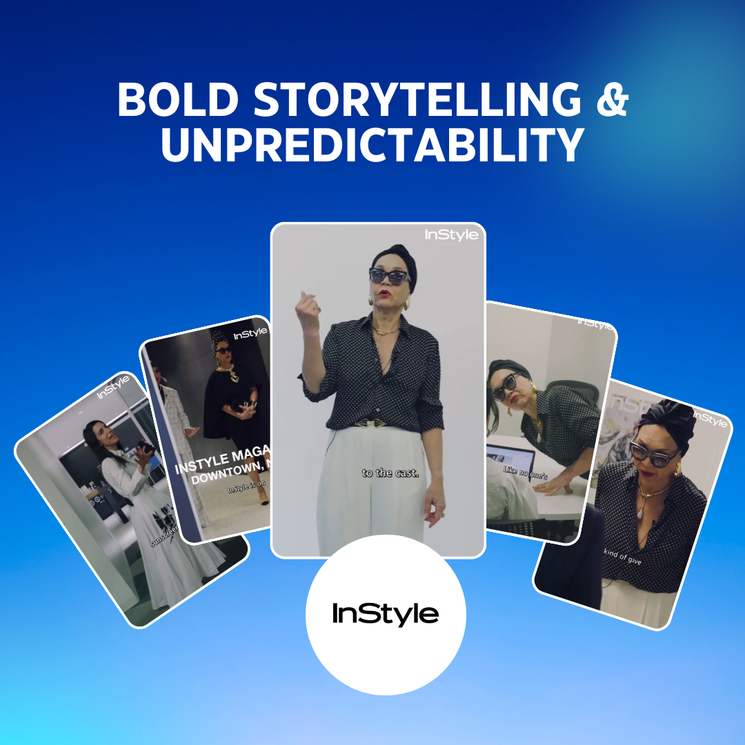 Behind-the-scenes photo from a storytelling-driven ad campaign (preferable Instyle X Alexis Bittar)