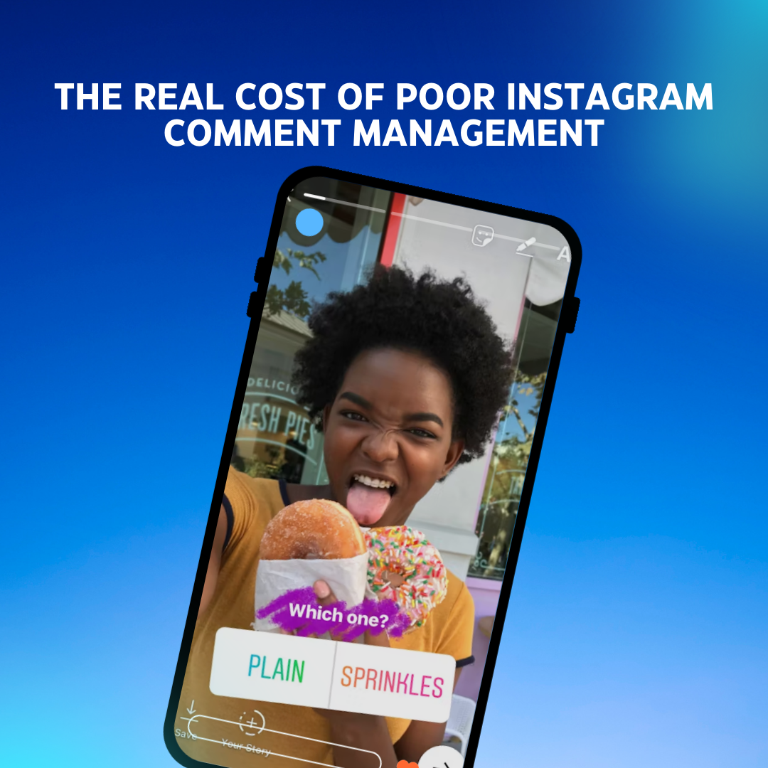 A screenshot of an Instagram Story with an interactive poll asking users a fun, industry-related question.