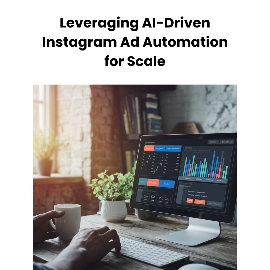 A marketing control panel displaying AI-driven automation in action. The screen shows ad performance metrics dynamically adjusting, with an AI-powered system automatically scaling budgets and pausing underperforming campaigns.
