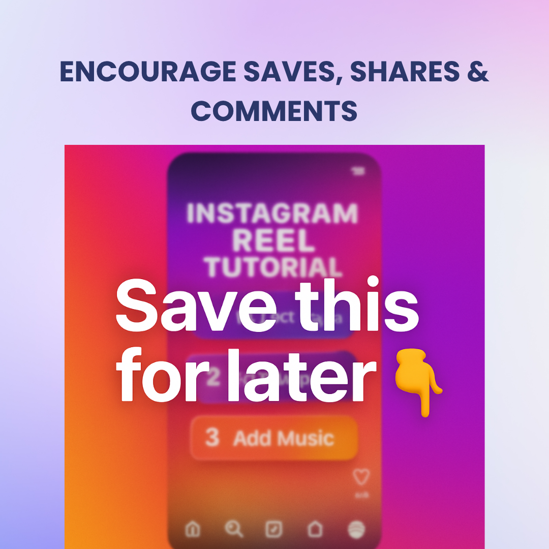 Instagram call-to-action graphic encouraging users to save or share content.