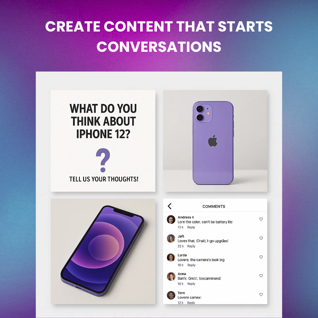 A carousel post asking for followers' opinions, with a question in the caption and hundreds of comments.