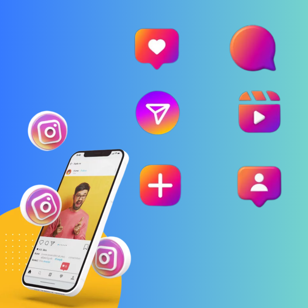 A conceptual graphic showing different Instagram features (Feed, Reels, Stories, Explore) connected to ranking signals like engagement, saves, and shares.