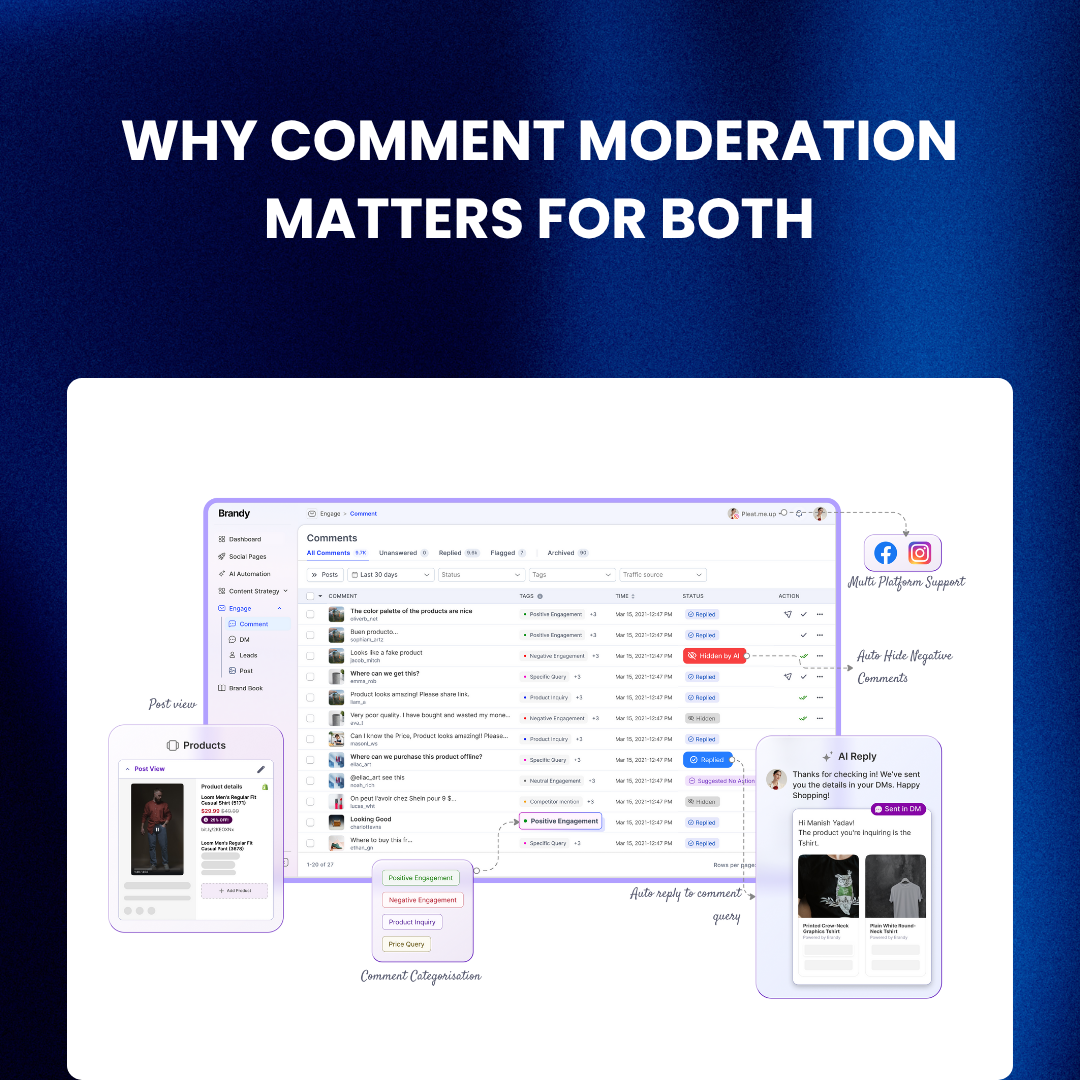 Screenshot of Deepsolv’s moderation on a social media comment thread.
